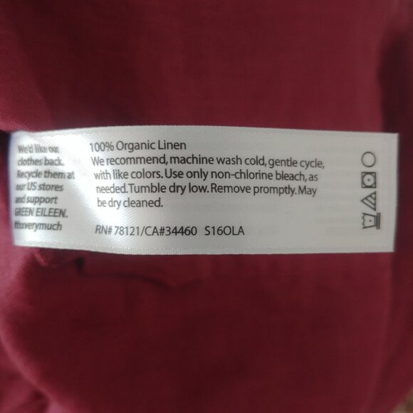 Eileen Fisher 100% organic linen raspberry pink dress XS - Picture 7 of 10